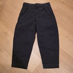 Banana Republic Utility Cargo Tapered High Rise Pants Womens Petite 6 Dark Brown